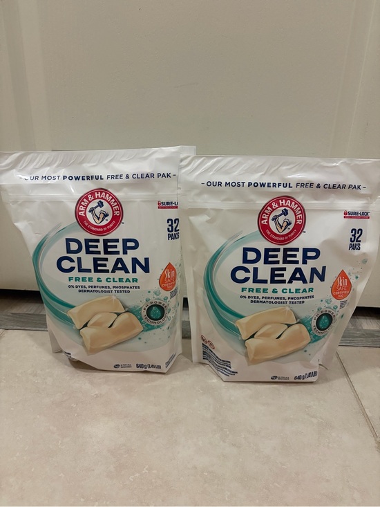 Arm & Hammer Other - Arm & Hammer Deep Clean Free & Clear Laundry Pacs - White & Teal 2 packets
